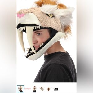 Saber tooth tiger costume headpiece